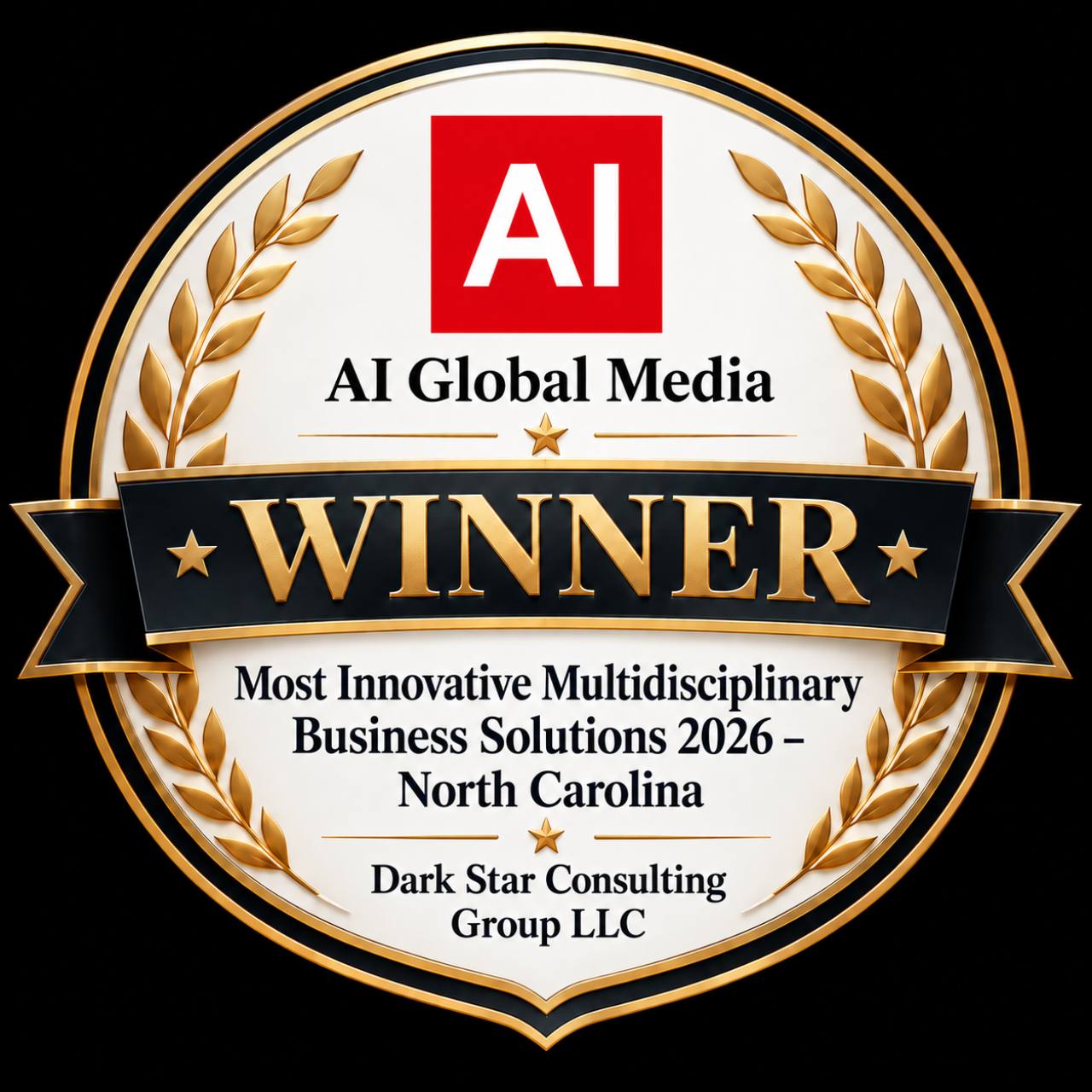 AI Global Media winner artwork for Dark Star Consulting Group LLC, Most Innovative Multidisciplinary Business Solutions 2026 – North Carolina