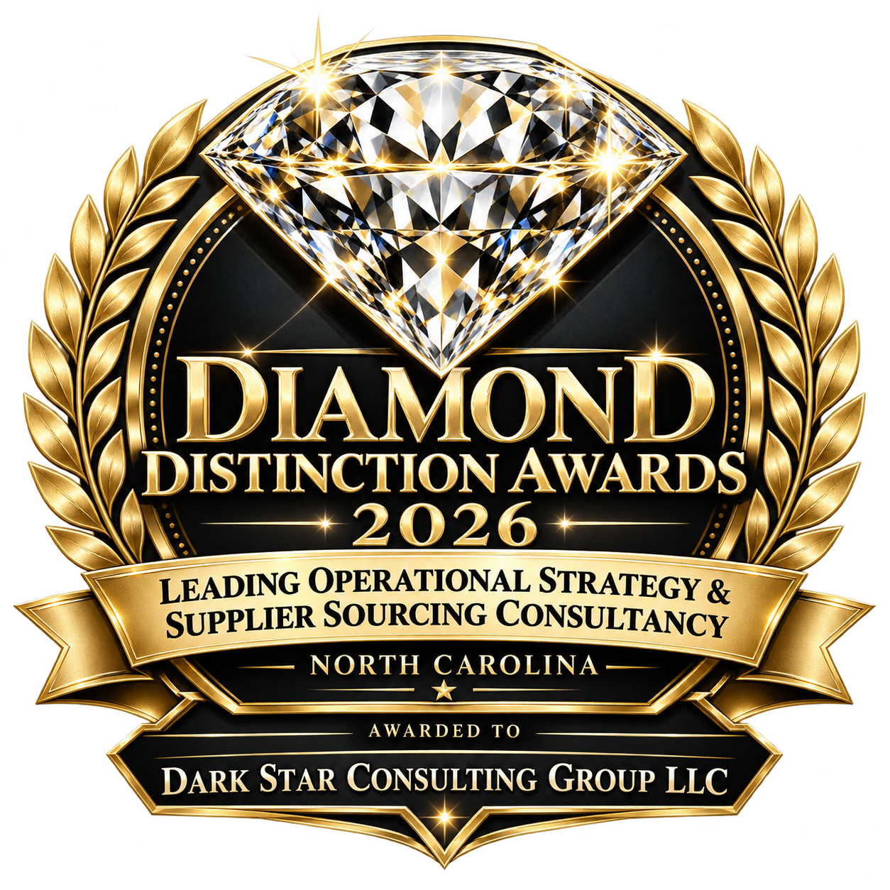 Diamond Distinction Awards 2026 for Leading Operational Strategy & Supplier Sourcing Consultancy, North Carolina, awarded to Dark Star Consulting Group LLC